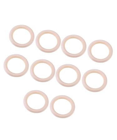 Syrisora 10pcs Natural Wood Baby Teether Rings - Infant Teething Toy & DIY Bracelet Craft - Buy Online on GoSupps.com