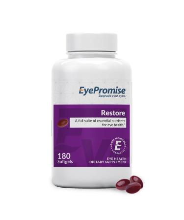 EyePromise Restore Supplement - 180 Softgel Capsules Containing Lutein, Vitamin C, Vitamin D, Vitamin E, Omega-3 Fish Oil, and Zeaxanthin - A Patented and Complete Eye Health Formula