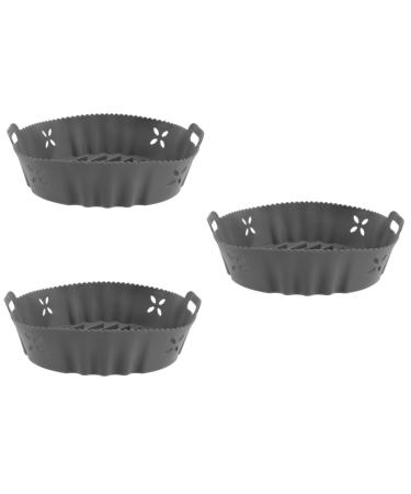 Zerodeko 3pcs Reusable Silicone Pot Air Fryers para Air Fryer Air Fryer Fryer Oven Pan Airfryer Greyx3pcs 20x6.5cmx3pcs