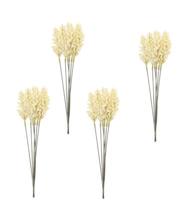Amosfun 24pcs Wheat Ear Flower Silk Flower Office Decore Window Trim Decor for Living Room Fake Wheat Ear Wheat Decoration Natural Decorate Artificial Flower Straw Flower Arrangement Beige 30X1.5CM