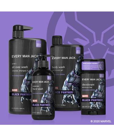 Every Man Jack Body Wash - Marvel Black Panther Twin Pack | 16.9-fl oz x 2 Bottles | Parabens-free, Phthalate-free, Dye-free | Certified Cruelty-Free - Buy Online on GoSupps.com