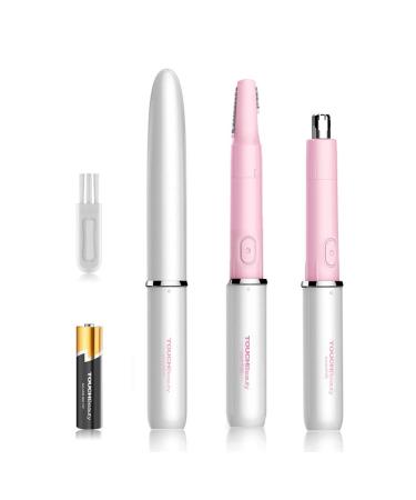 TOUCHBeauty Hair Trimmer for Face Eyebrow Nose Ear Body Hair Trimming All in ONE Hair Remover for Women & Men Dual Blades Shaver Battery Powered Upgraded Version