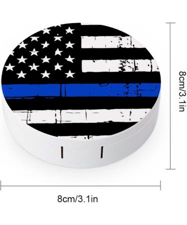 American Blue Line USA Police Stars Flag Contact Lens Case Kit | Eye Care Holder with Mirror Tweezers & Solution Bottle | Ideal for Travel & Home - Buy Online on GoSupps.com