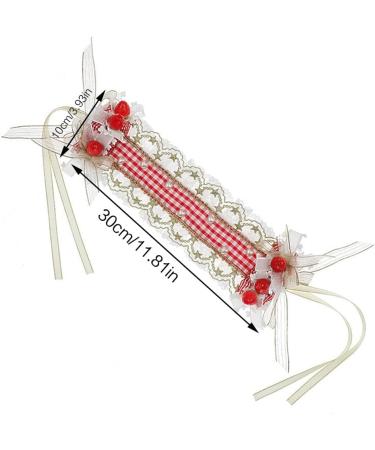 PLCPDM Maid Pleated Lace Hair Hoop Women Elegant Strawberry Decors Makeup Headband for Girls Cosplay Maid Hair Accessories Red - Buy Online on GoSupps.com