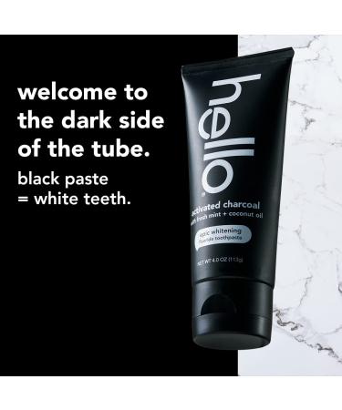 Hello Activated Charcoal Toothpaste - Fluoride & Whitening, Fresh Mint, Vegan, Gluten-Free, 3 Pack - Buy Online on GoSupps.com