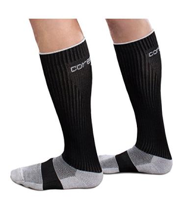 CoreSport Athletic Performance Compression Socks - 20-30mmHg Moderate Compression Large Black - Buy Online on GoSupps.com