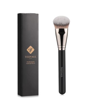 TEOYALL Flat Angled Foundation Brush Large Dense Synthetic Bristles Kabuki Brush for Base Makeup with Liquid Cream Powder
