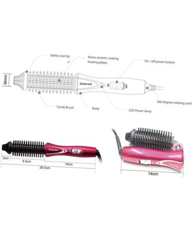 WOONEKY Hair Curling Brush Hair Roller Hair Curlers Ceramic Curling Brush Travel Curling Brush Hot Air Brush - Buy Online on GoSupps.com