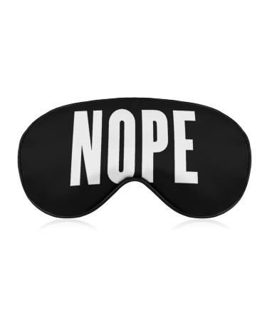 Nope Logo Soft Eye Mask with Adjustable Strap Light Blocking Night Sleeping Travel Nap for Men Women