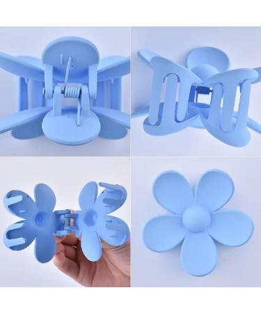 Matte Jelly Flower Hair Clips Set - 7 Pcs Colorful Nonslip Large Hair Claw for Women | Strong Hold Hair Clips for Thin Hair - Buy Online on GoSupps.com
