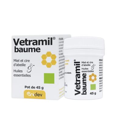 Anidev - Vetramil Balm - Protective Balm for Dogs - Multi-Species Repairer Based on Honey - Essential Oils - 45g