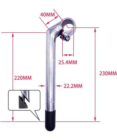 SENQI 22.2 x 225 x 4mm Gooseneck Stem | Aluminum Alloy with Teeth | BSB040 Silver - Buy Online on GoSupps.com
