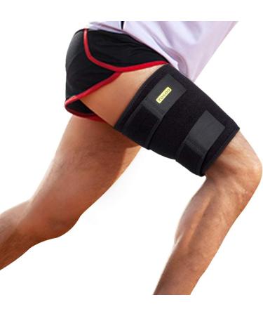 Unisex Adjustable Compression Thigh Bandage for Injuries & Tendinitis - Best Thigh Protection for Practice & Relaxation - Buy Online on GoSupps.com