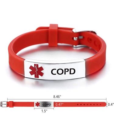 Custom Engraved Medical ID Bracelet - Adjustable Silicone Sport Bracelet for Men & Women | Medical Alert Identification - Buy Online on GoSupps.com
