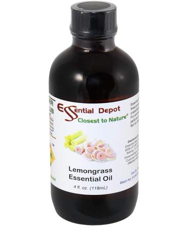 Essential Depot Lemongrass Essential Oil - GC/MS Tested - Supplied in 4 oz. Amber Glass Bottle with Black Phenolic Cone Lined and Safety Sealed Cap - Buy Online on GoSupps.com