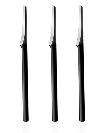 Professional Pedicure Knife Tools  Stainless Steel Foot Dead Skin Scraper 3Pcs Black Scrubber to Remove Dead Skin Callus Knife Scraping Pedicure Tools for Men Women