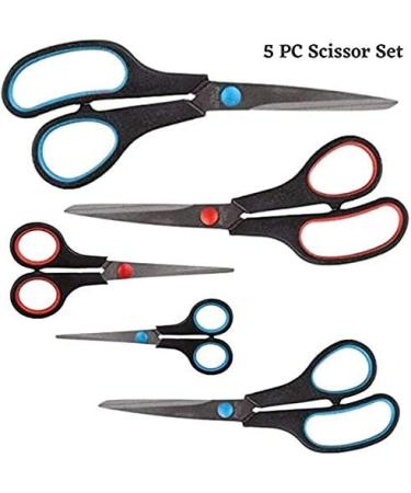 5 x Ultra Sharp Stainless Steel Scissors - Ergonomic Comfort Handles for Precision Cutting - International Shipping Available - Buy Online on GoSupps.com