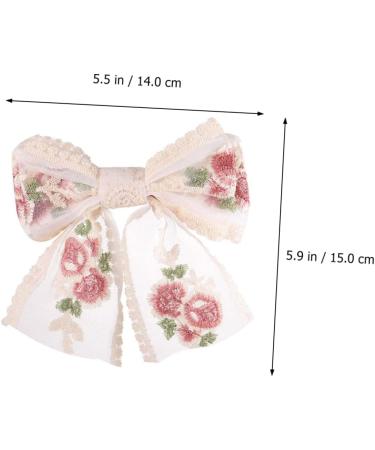 Beavorty embroidered butterfly hair clip french hair clips decorative hair clips bow for hair Bow Clip hair clips for women Fabric Hair Bow Bride Bow Barrette Back Hair Bowknot Miss bow tie - Buy Online on GoSupps.com