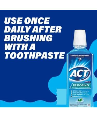 ACT Restoring Anticavity Fluoride Mouthwash Cool Mint 18 oz - Pack of 2 - Buy Online on GoSupps.com
