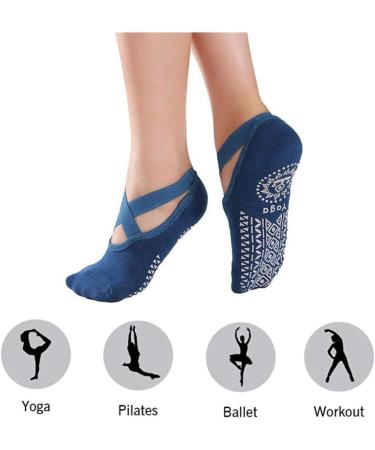 Buy Alitopo Slip-Resistant Yoga Socks for Women | Non-Slip Pilates & Ballet Socks | 2 Pairs in Blue & Red | Size 35-42 | Perfect for Barre Classes - Buy Online on GoSupps.com