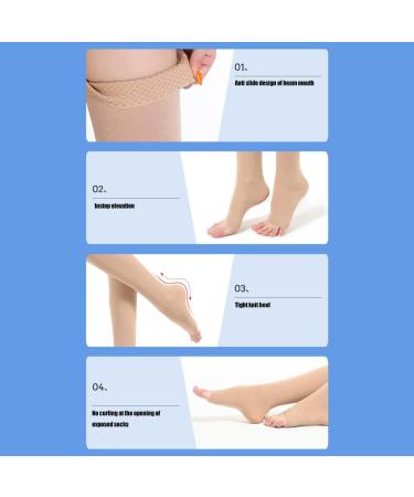 Buy GM21 Therapeutic Leg Socks for Varicose Veins | Long Tube Open Toe Compression Socks - International Shipping Available - Buy Online on GoSupps.com