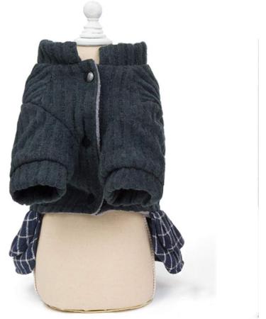 Rayminsino Pet Wool Clothing | Princess Rock Flower Plaid Sweater for Puppies & Medium Dogs | Warm XL Cotton Jacket in Gray - Buy Online on GoSupps.com