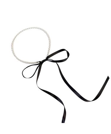 SOUTHJIELING Dainty pearl necklace with bow pendant elegant pearls choker jewelry decoration white