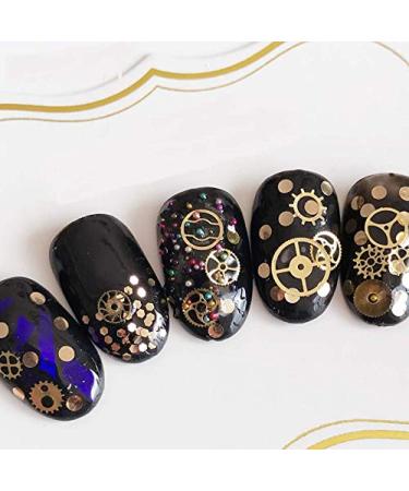 Ultra-Thin 3D Punk Time Gears Nail Studs | Alloy Nail Art Decorations - 100 Count - Buy Online on GoSupps.com