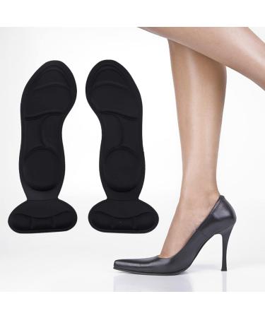 Heel Insoles - Soft Sponge Non Slip Cushions for Pain Relief | 2 in 1 Insole with High Heel Inserts - Shock Absorption | Black - Buy Online on GoSupps.com