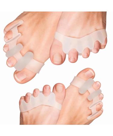 Toe Seperator 4 Pcs for Overlapping Toes | Bunion Corrector Toe Seperator Toe Spacers Toe Separators Toe Separators for Overlapping Toes Gel Toe Separators