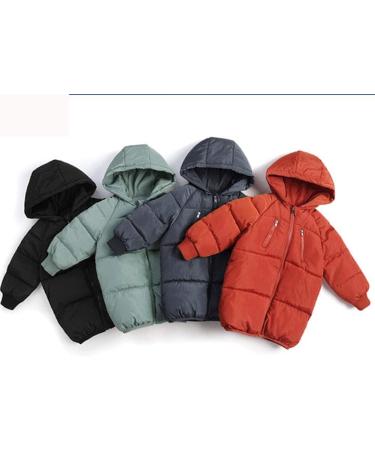LANBAOSI Kids Winter Long Hooded Puffer Coat - Orange, 5 Years - Buy Online on GoSupps.com
