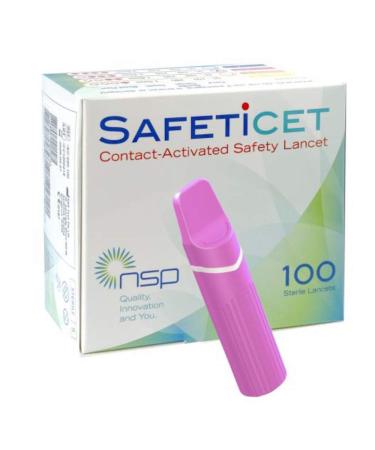 Contact-Activated Safety Lancet Pink 100 Units. Needle Size 21G. Penetration Depth 2.20 mm. Volume: Medium Pink - Penetration 2.20 Mm.medium Volume. 21g