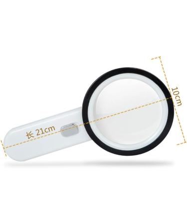 20x Handheld Magnifying Glass 12 Led Light Reading Magnifier and Uv Light 4inches Illuminated Magnifier- for Reading Inspection Exploring Hobbies and More-White Made in China - Buy Online on GoSupps.com