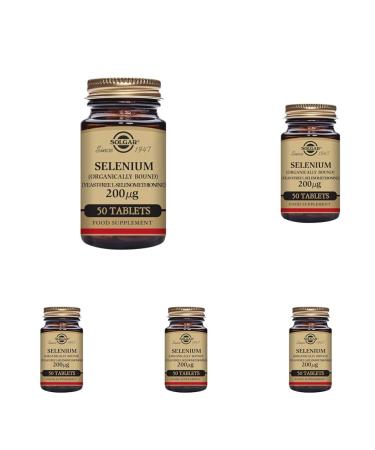 Solgar Selenium (Yeast-Free) 200 g Tablets - Pack of 250 - Healthy Hair and Nails - Supports The Immune System - Vegan and Gluten Free Fish 50 count (Pack of 5)