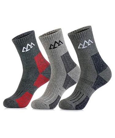 innotree 3 Pack Men's Full Cushioned Hiking Walking Socks, Quarter Crew Socks Men's Quarter