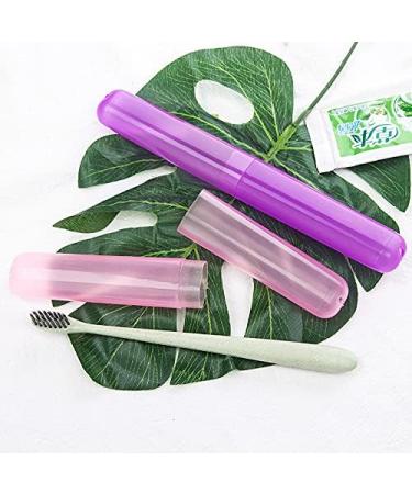 Eco-Friendly Portable Toothbrush Case Set - 5PCS Transparent Candy-Colored Travel Covers for Camping School & Business Trips - Buy Online on GoSupps.com