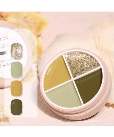 4Colors Solid Canned Cream Nail Gel Polish Painting Base Coat Soak Off UV LED Varnish Gel Jelly Nail Solid Glue Nail Repair Care - (Color: 2-1)