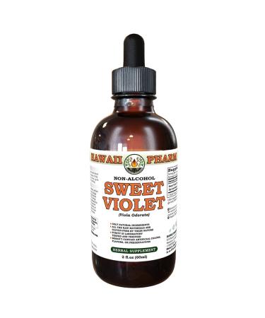 HawaiiPharm Sweet Violet Alcohol-Free Liquid Extract Sweet Violet (Viola Odorata) Dried Leaf Glycerite Natural Herbal Supplement USA 2 fl.oz 2 Fl Oz (Pack of 1)
