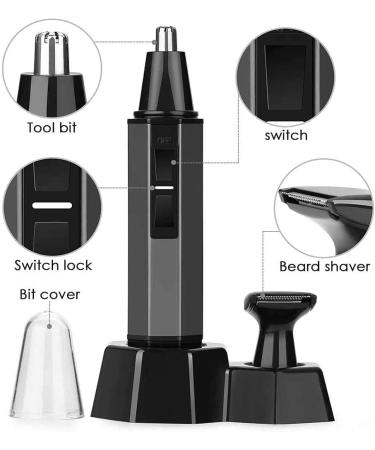 KRXSOBNV Nose and Ear Hair Trimmer Portable Ear Professional Painless Eyebrow Trimmer for Men and Women Battery Operated Black Nose Hair Trimmer - Buy Online on GoSupps.com