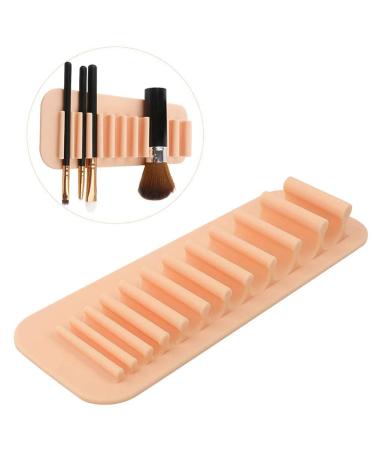 Silicone Makeup Brush Drying Rack | Wall-Mounted Storage Holder for Brushes & Toothbrushes - Pink - Buy Online on GoSupps.com