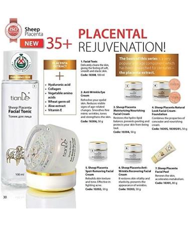 Spot-Removing Facial Cream with Placenta Extract 10302 TianDe Weight: 50 g Helps reducing pigmentation evens out perfect skin tone and texture - Buy Online on GoSupps.com