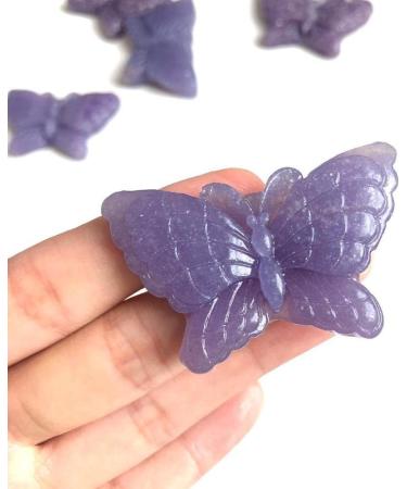 Hand Carved Crystal Gemstones Natural Quartz Crystal purpie mica Butterfly for Gift - (Color: Purple Size: 2inch) Chakra Reiki Balancing - Buy Online on GoSupps.com