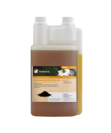 Makana Cold Pressed Black Seed Oil for Animals, 100% Pure, 1000 ml, Polyethylene Dosing Bottle (1 x 1 L)