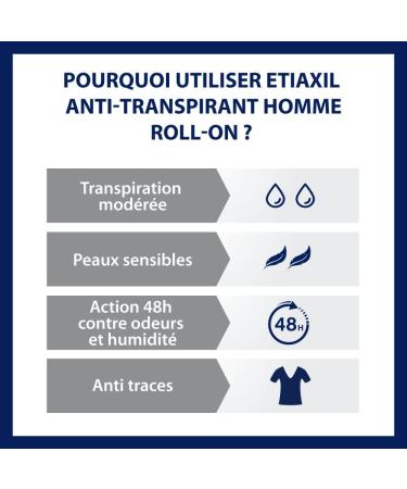 L'Homme 48h Roll-On D odorant 2x50ml | Etiaxil - Long-Lasting Protection for Men | Buy Internationally - Buy Online on GoSupps.com