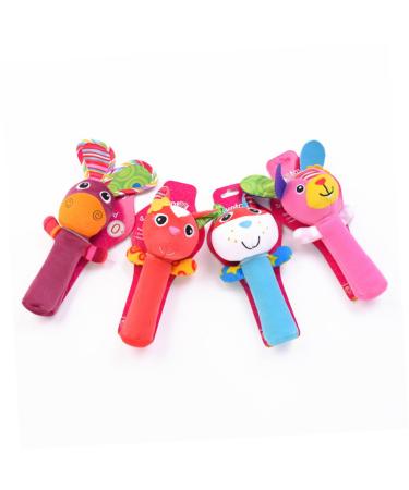 UPKOCH 2pcs Plush Hand Rattle Toys for Toddlers - Soft Stuffed Animal Rattles | Ideal Gift for Infants - Brown Color - Buy Online on GoSupps.com