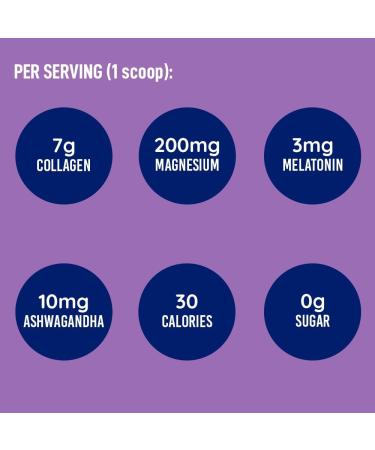 LEANFIT COLLAGEN & SLEEP Blue Lavender Latte - 7g Collagen + 200mg Magnesium + 3mg Melatonin + 10mg Ashwagandha - Improves Sleep & Reduces Effects of Jet Lag - 25 Servings 206g Tub - Buy Online on GoSupps.com