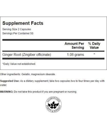 Swanson Ginger Root 540mg 100 Capsules - Natural Digestive Support - Buy Online on GoSupps.com