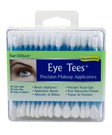 Fran Wilson EYE TEES COTTON TIPS 80 Count (2 PACK) - Precision Makeup Applicator, Double-sided Swabs with Pointed and Rounded Ends for Perfect Blending, Effective Cleaning and Precise Touch-ups