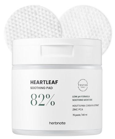 Heartleaf Soothing Moisture Pad - Enriched with 80% Low-Temperature Extracted Heartleaf & Niacinamide for Acne Control - Zinc PCA Quercitrin for Sensitivity Relief 70 pads
