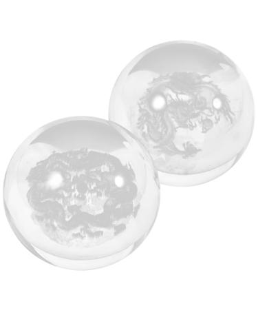 Beavorty 2 pieces Healthy massage balls Hand massager Small hand rolling balls Handballs Handballs Hand massage balls Handmilling balls Palm massage ball Handfitness balls Gift glass